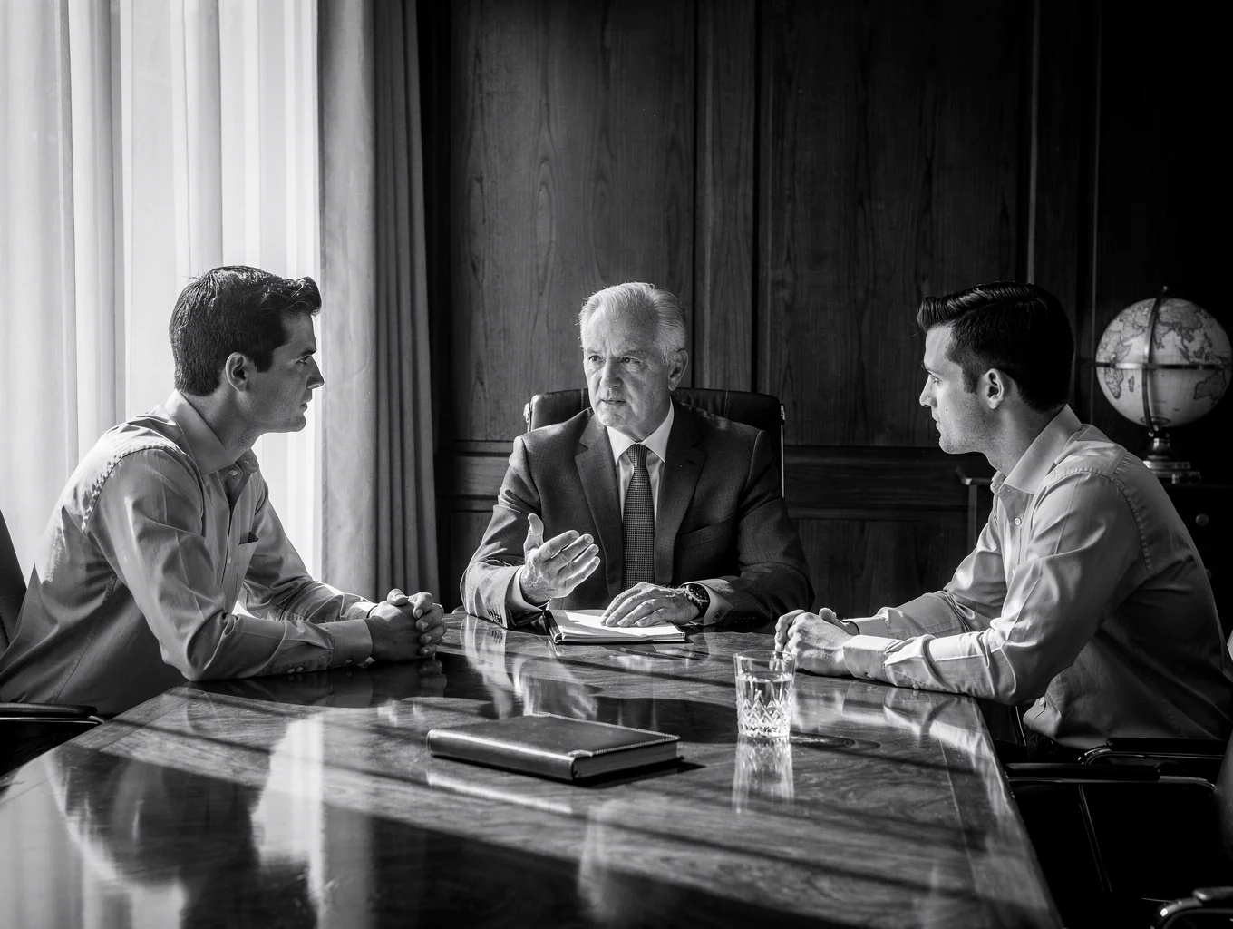 Corporate legal boardroom setting